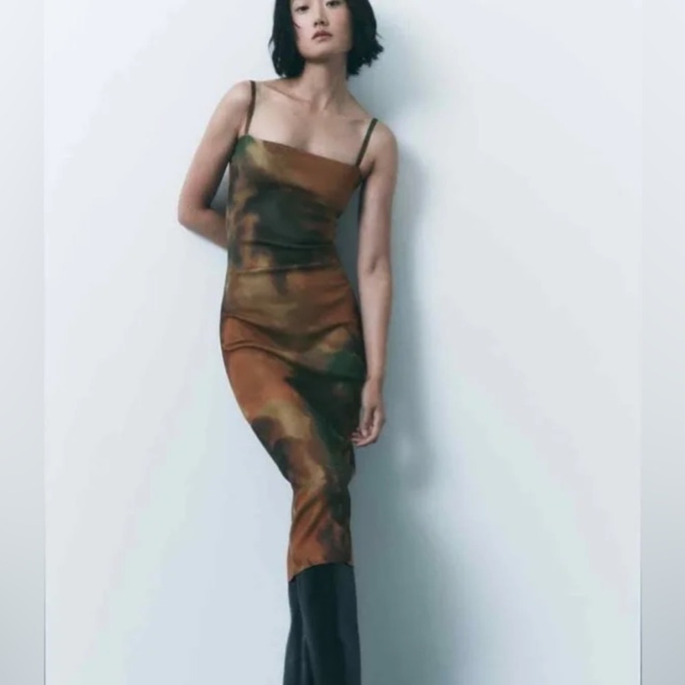 Zara dye effect tube midi dress
